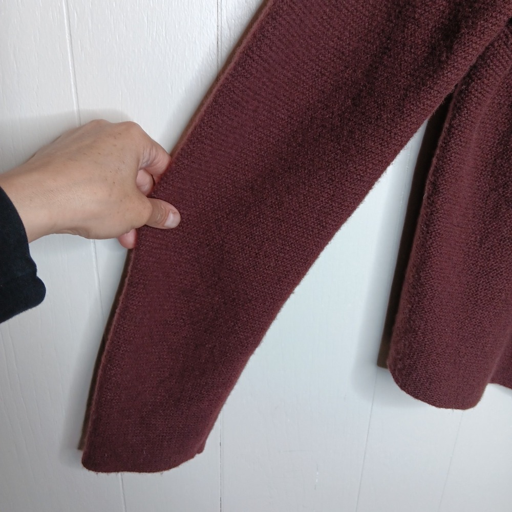 Sundance Cardigan Sweater Womens Size XL Maroon Two Button Lambswool Knit Cozy - Picture 5 of 7